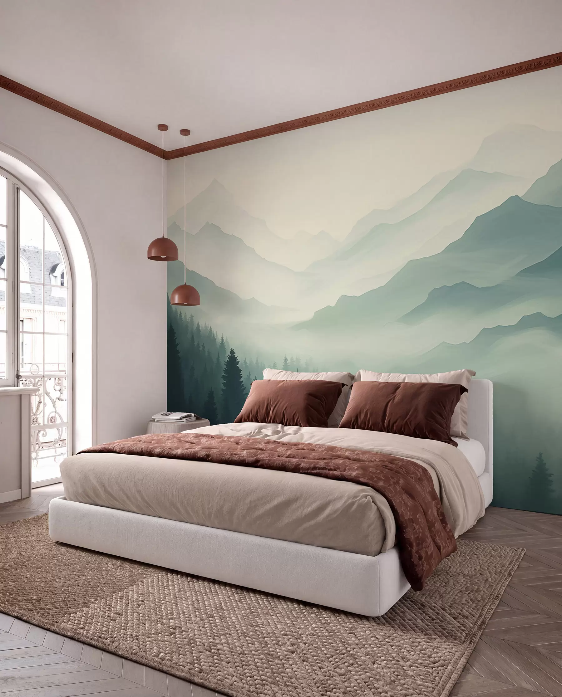 wall murals Forest and mountains w02186