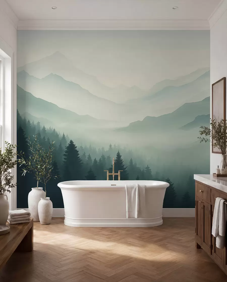 wall murals Forest and mountains w02186