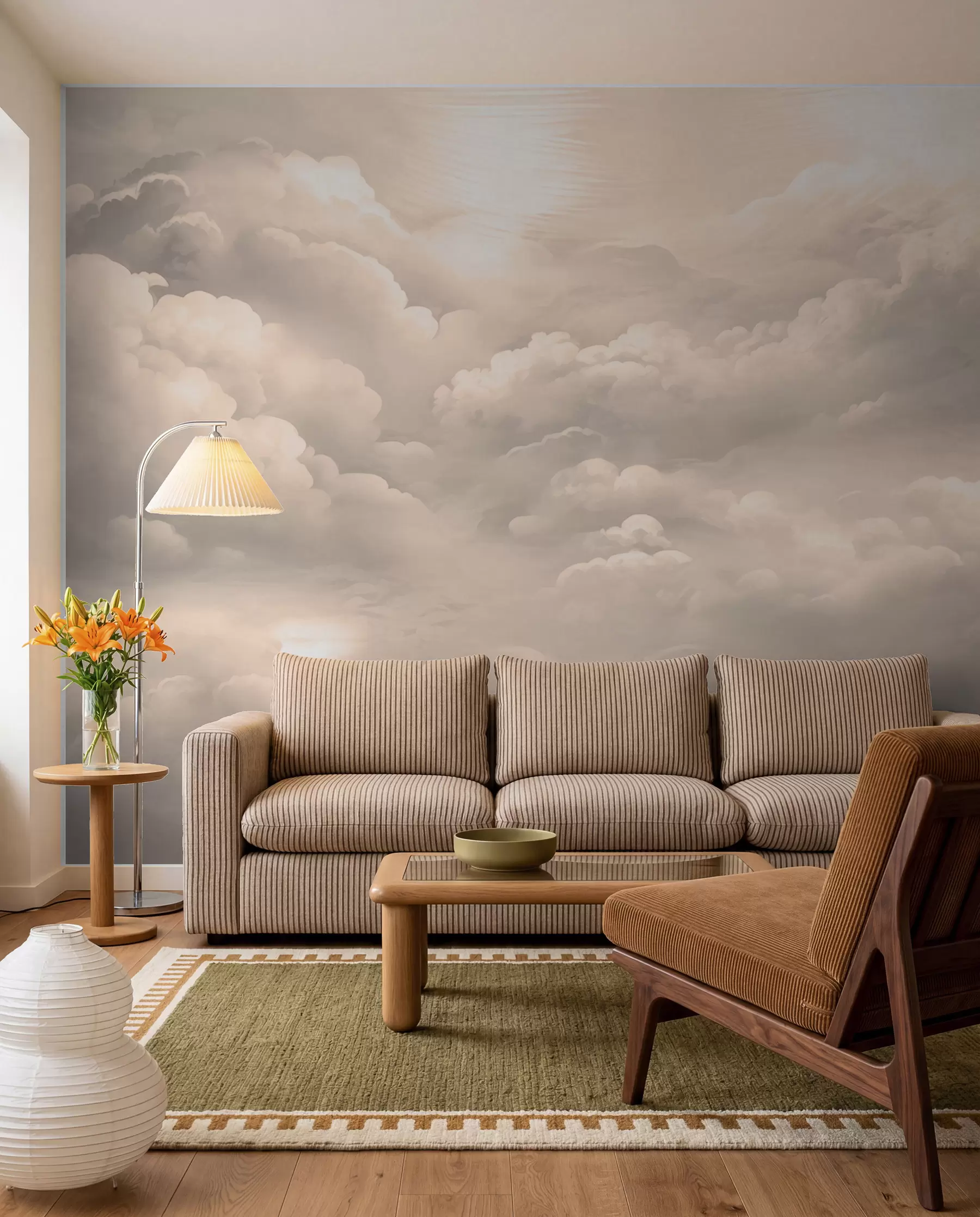 wall murals Clouds in sepia colour w02189