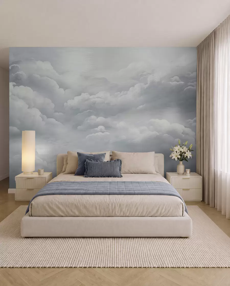 peintures murales Nuages en gris w02189v1