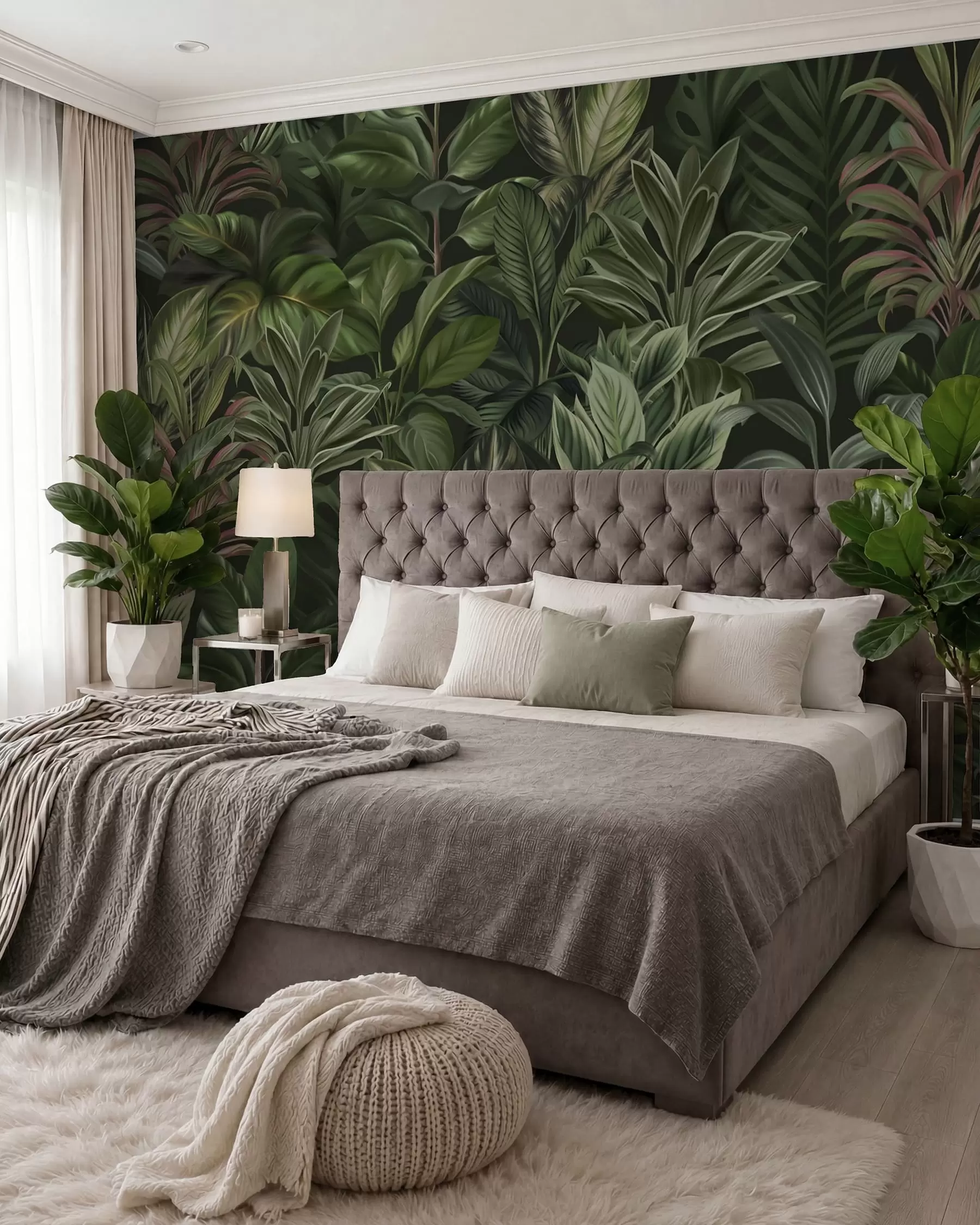 murales Espeso follaje tropical verde w02126
