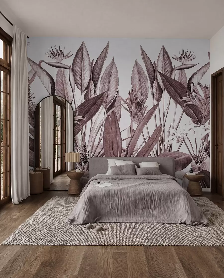 wall murals Ink Jungle in Rose u96833v1