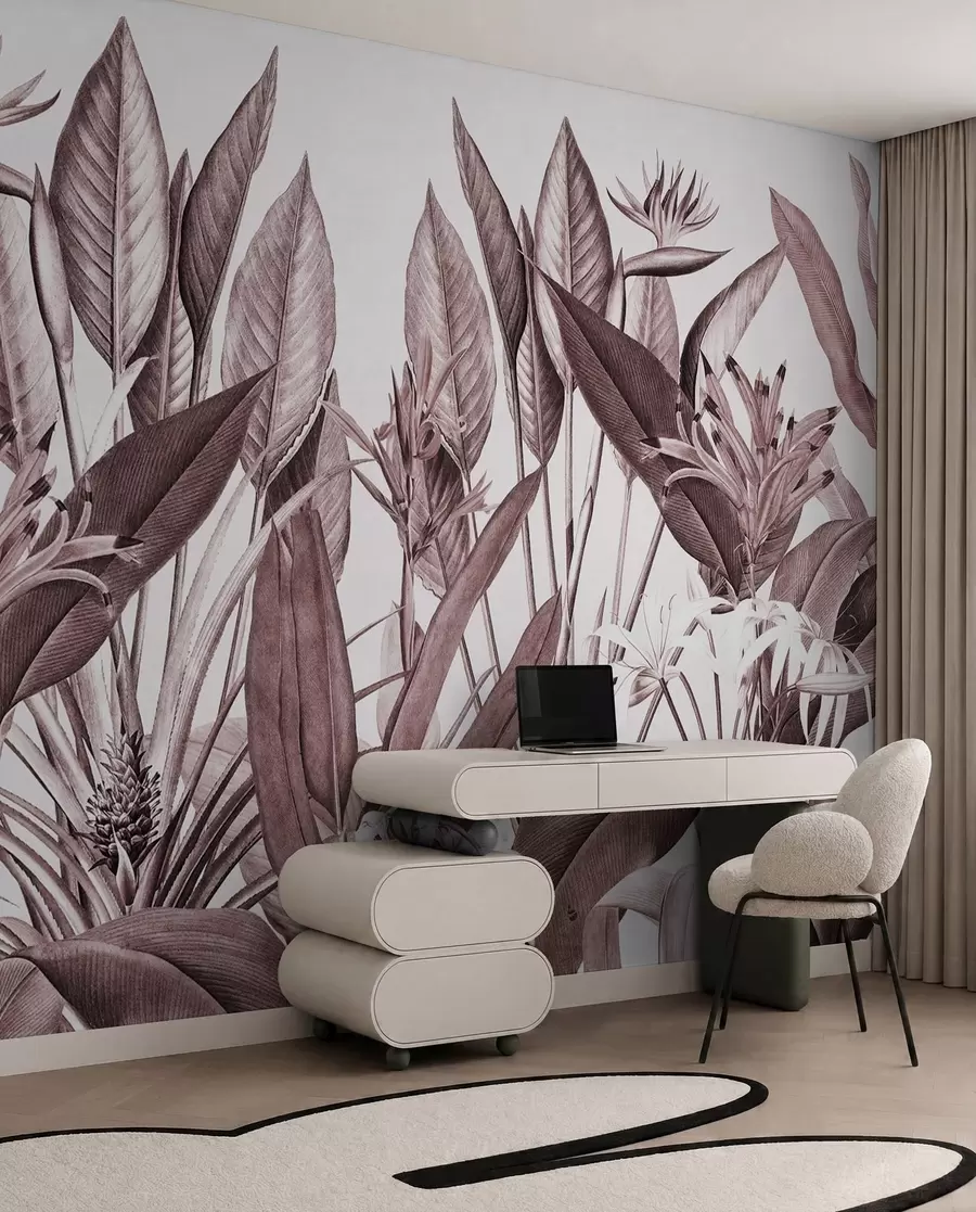 murales Flora tropical en tonos serenos u96833v1