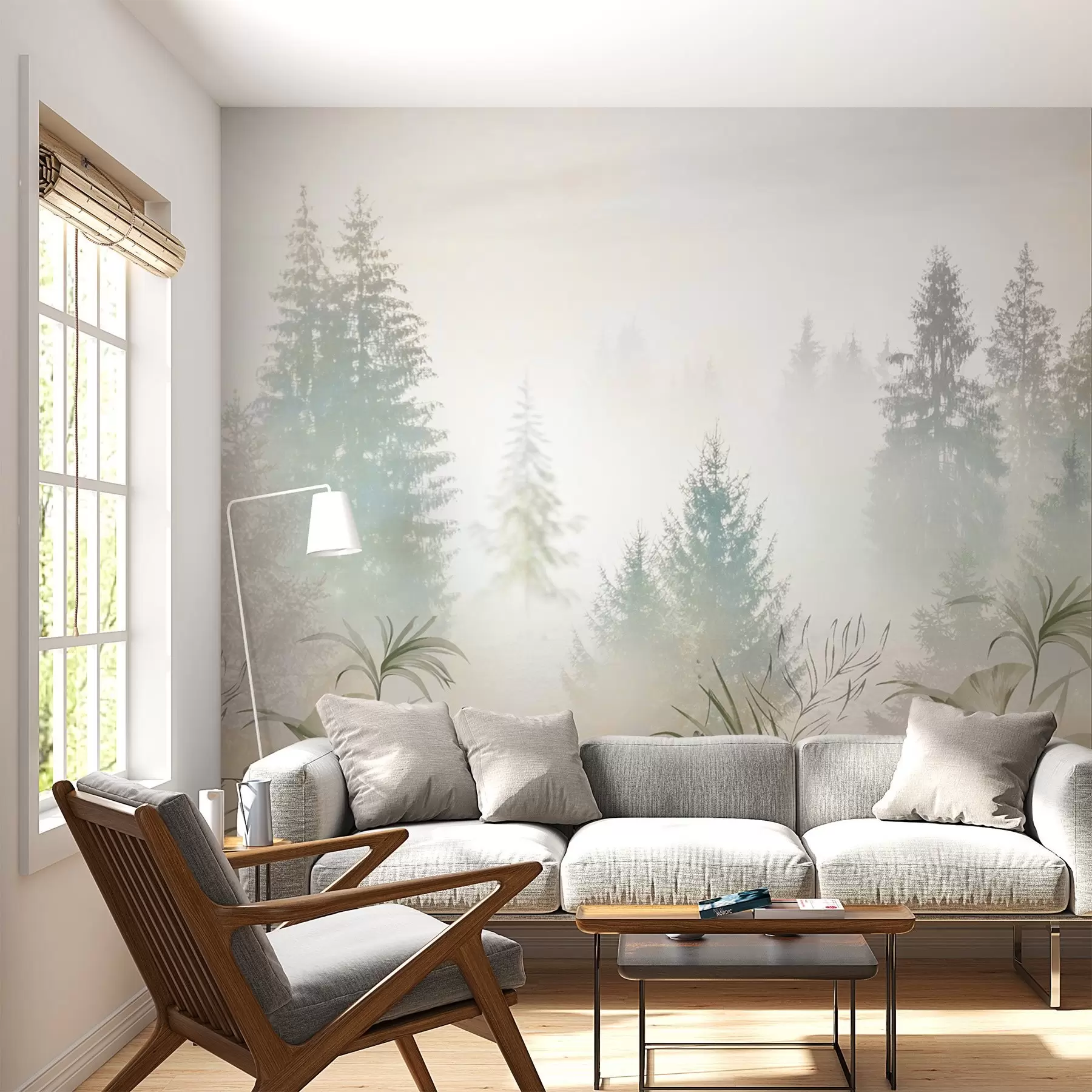 murales Bosque brumoso con plantas delicadas u98051