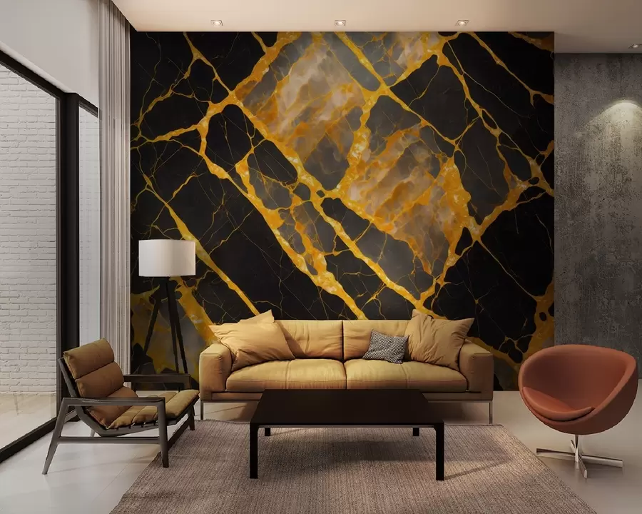 Wall Mural Photo Wallpaper Striking contrast of black and orange u94111