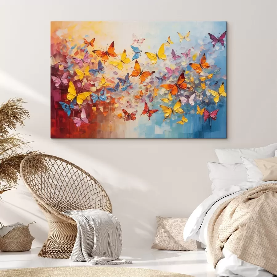 murales Muchas mariposas con pintura s41561