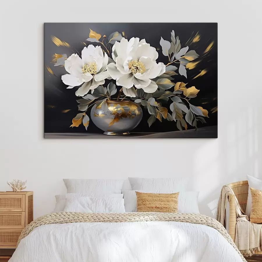 wall murals Delicate white peonies in a vase s41568