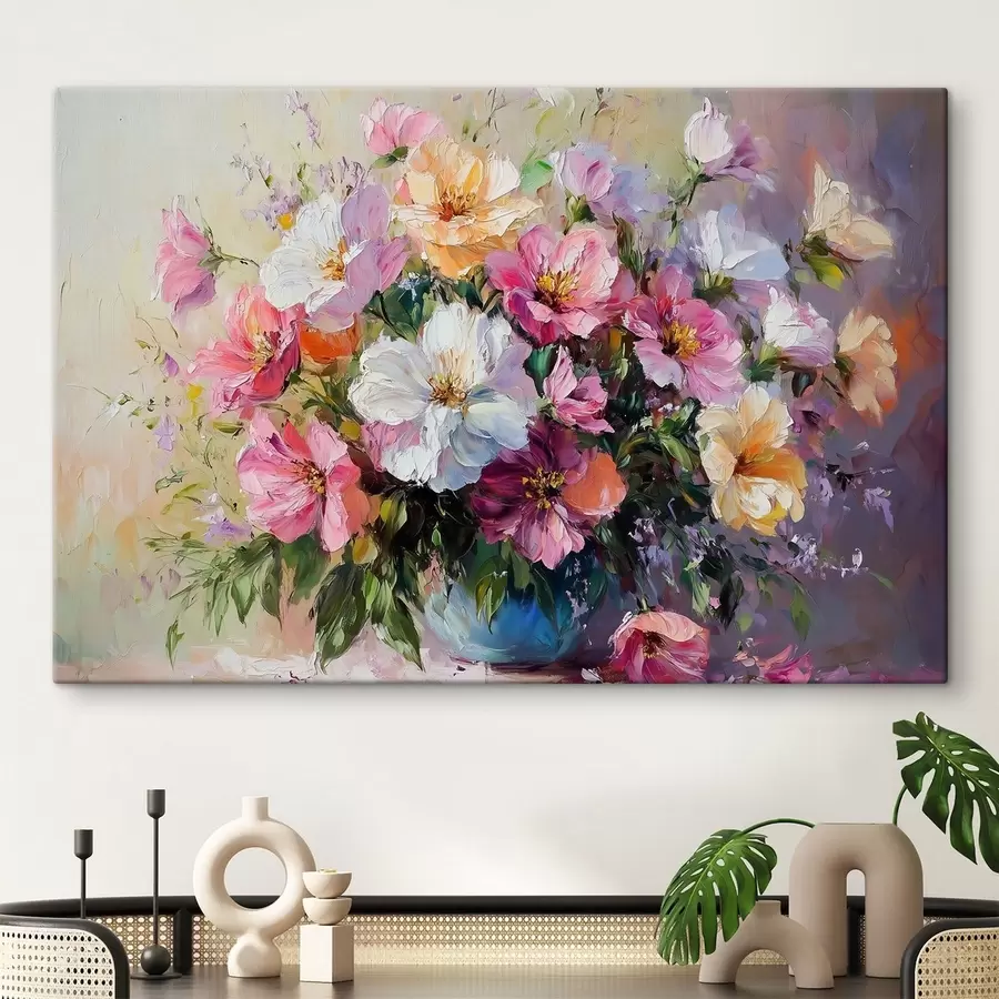 wall murals bright bouquet painted with colors s41630