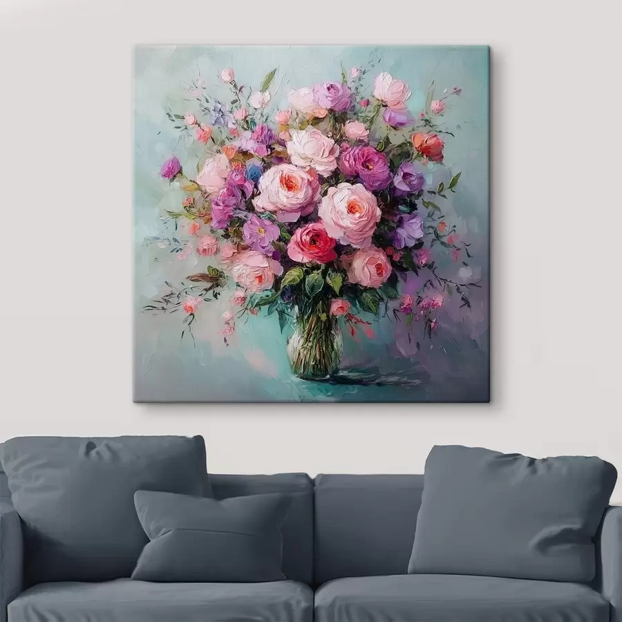 wall murals lush bouquet with oil paints s41636