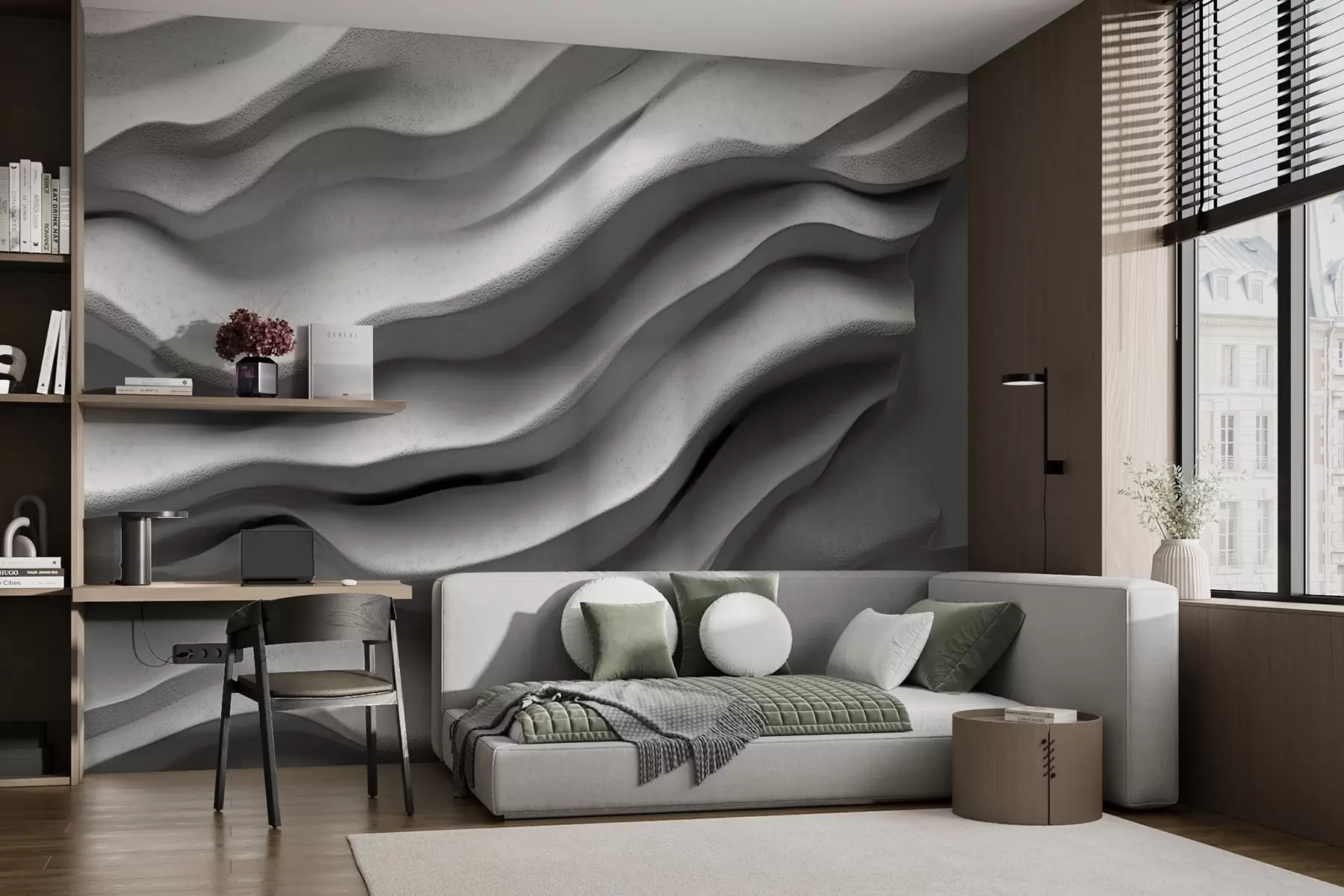 Wall Mural Photo Wallpaper Сoncrete texture of smooth relief w02233