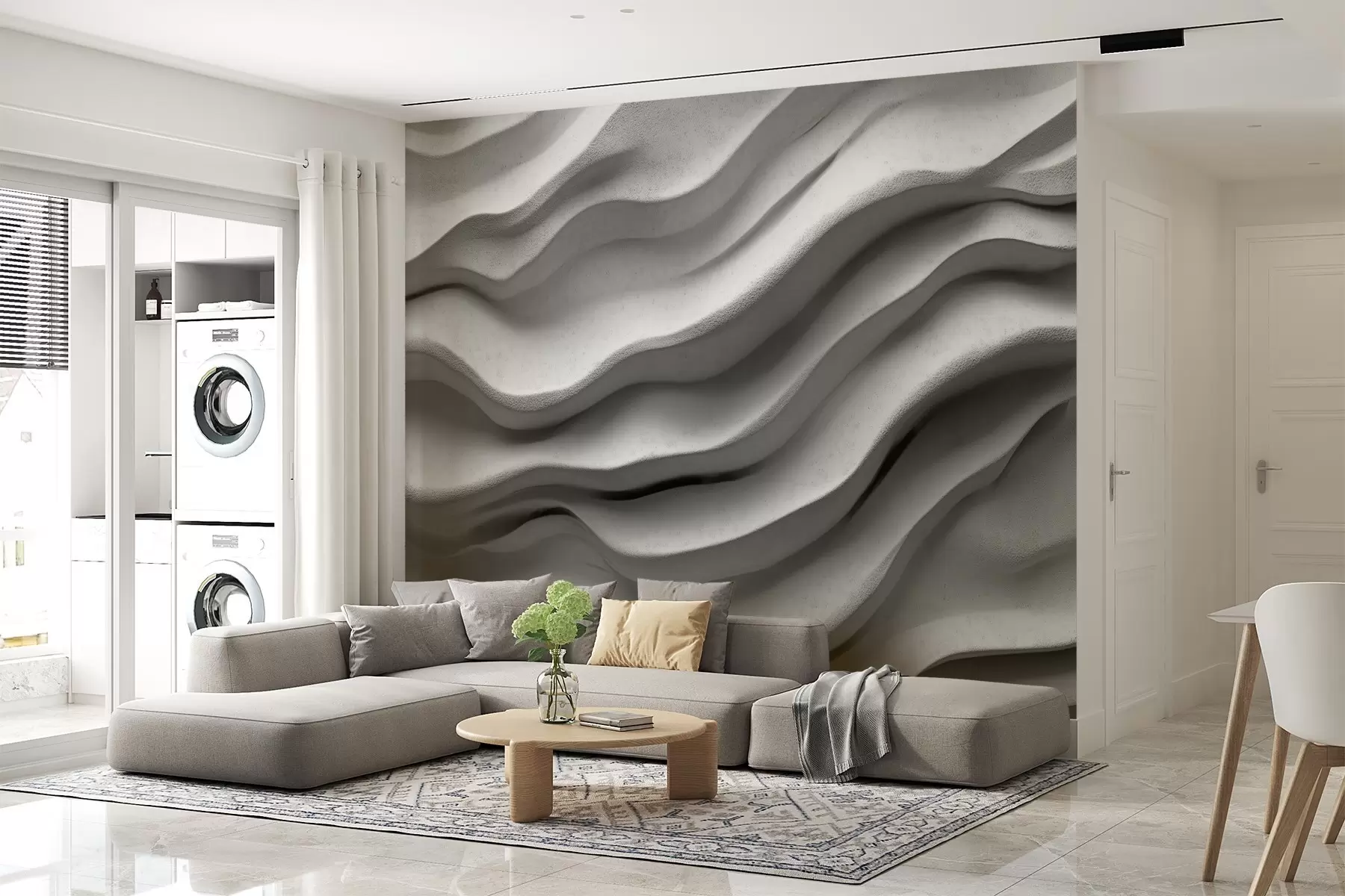 wall murals Сoncrete texture of smooth relief w02233