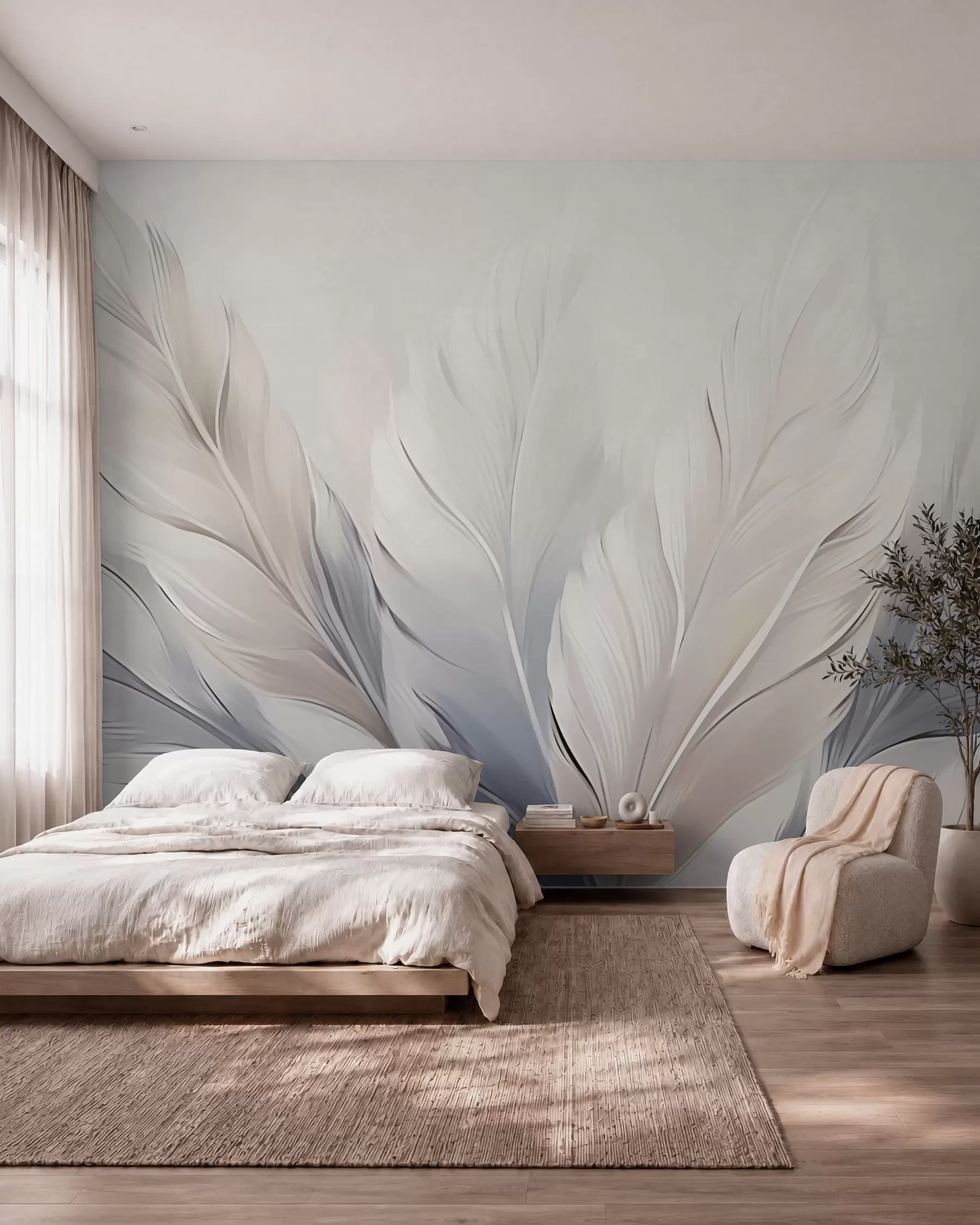 wall murals Pearl Feathers w02213