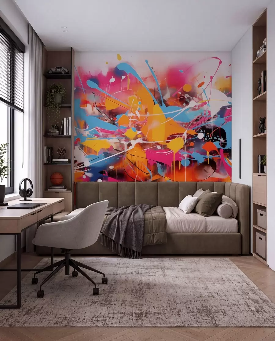 wall murals Abstract splash of bright colours w02219