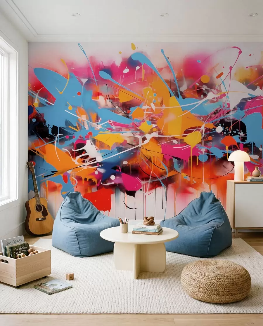 Wall Mural Photo Wallpaper Electric Paint Splash w02219