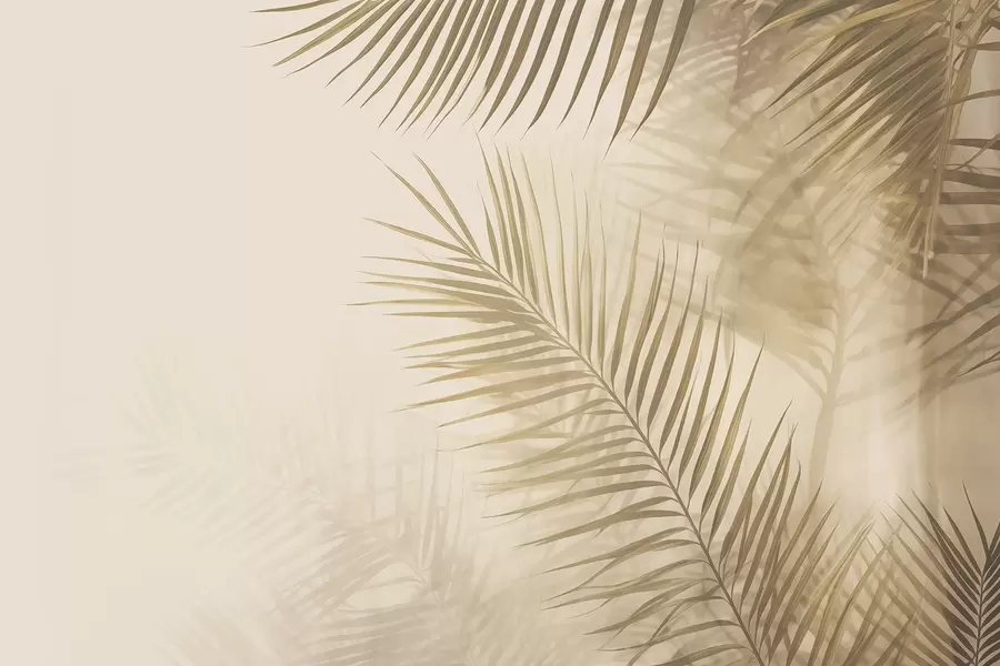 peintures murales Feuilles de palmier en style vintage w02224