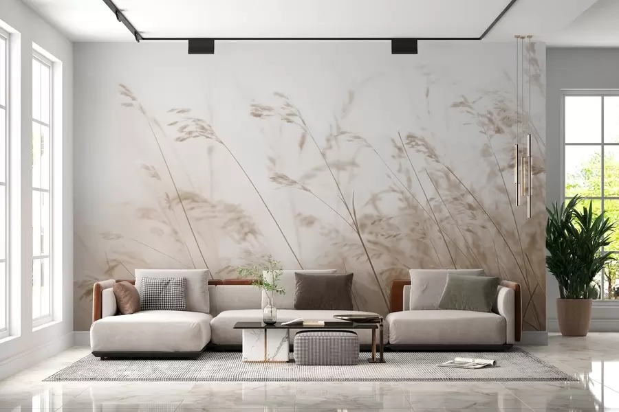 murales Pastos en un amanecer de niebla w02250