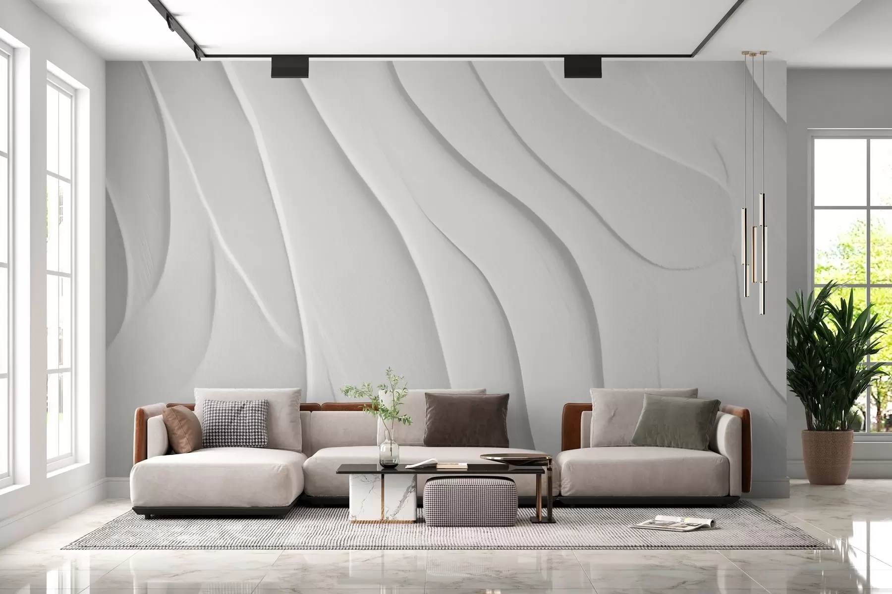 Wall Mural Photo Wallpaper Light concrete wall effect w02298