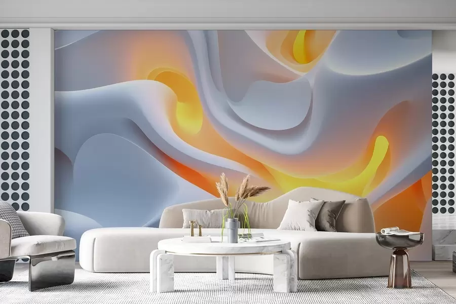 murales Ondas urbanas abstractas con resplandor interior simulado w02249