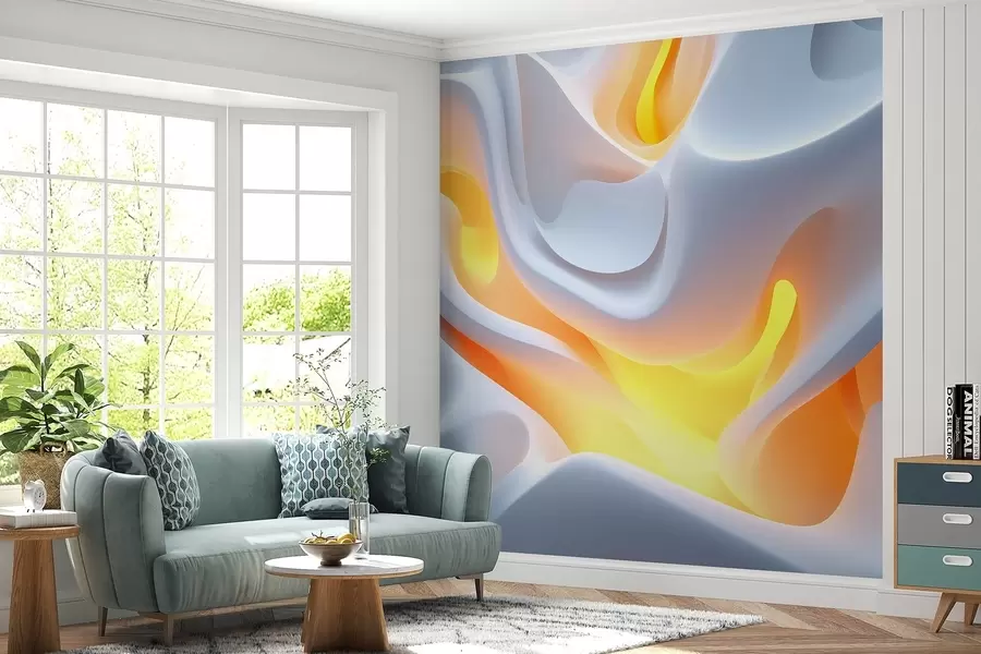 peintures murales Vagues urbaines abstraites avec lueur intérieure simulée w02249