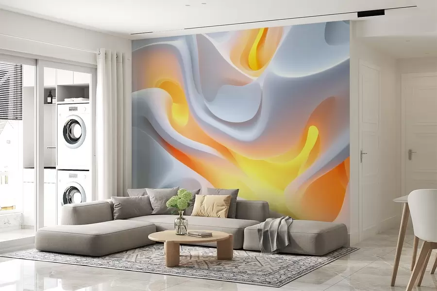 Wall Mural Photo Wallpaper Abstract urban waves with simulated inner glow w02249