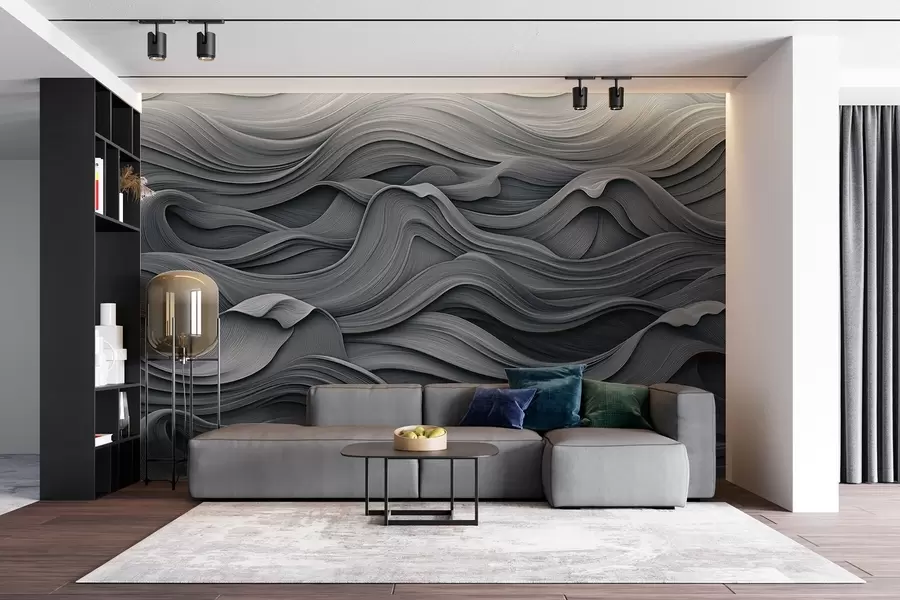 murales Olas gris oscuro w02311v1