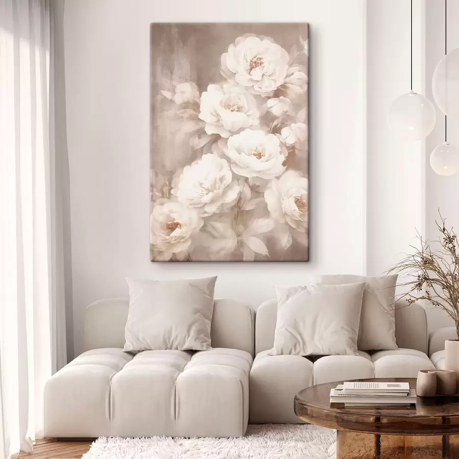wall murals Vintage white flowers s41687