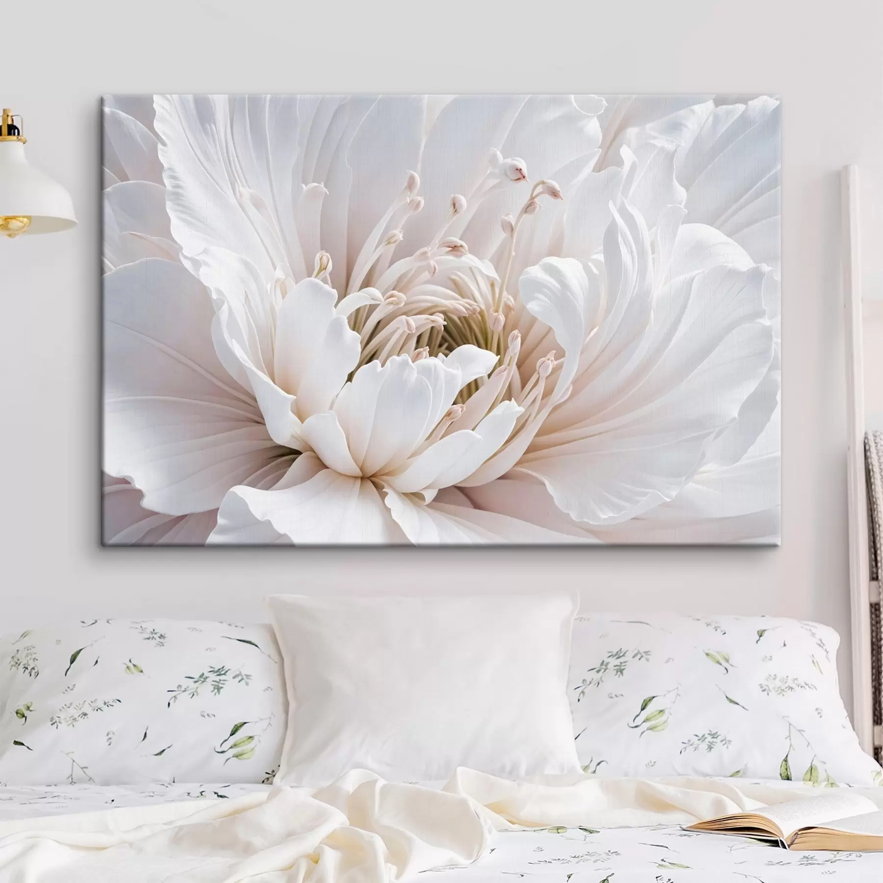 murales Primer plano de una flor grande y delicada de color pastel con pétalos suaves y ondulantes s41721