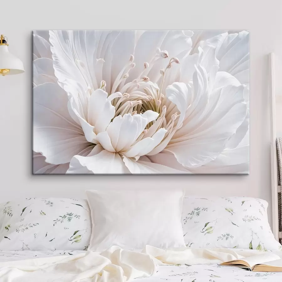 wall murals A close-up of a large, delicate pastel-colored flower with soft, billowing petals s41721