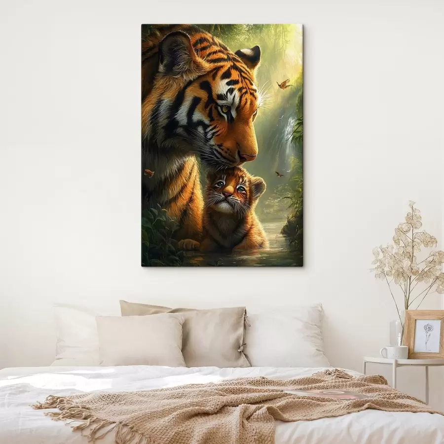 murales Tigre y cachorro de tigre en la selva s41760