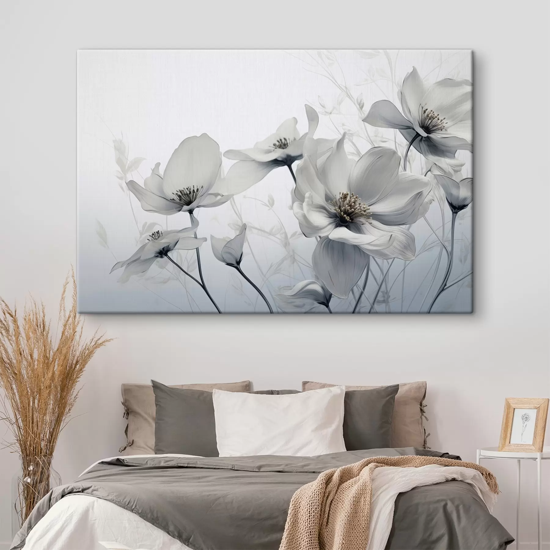 murales Delicadas flores grises s41829