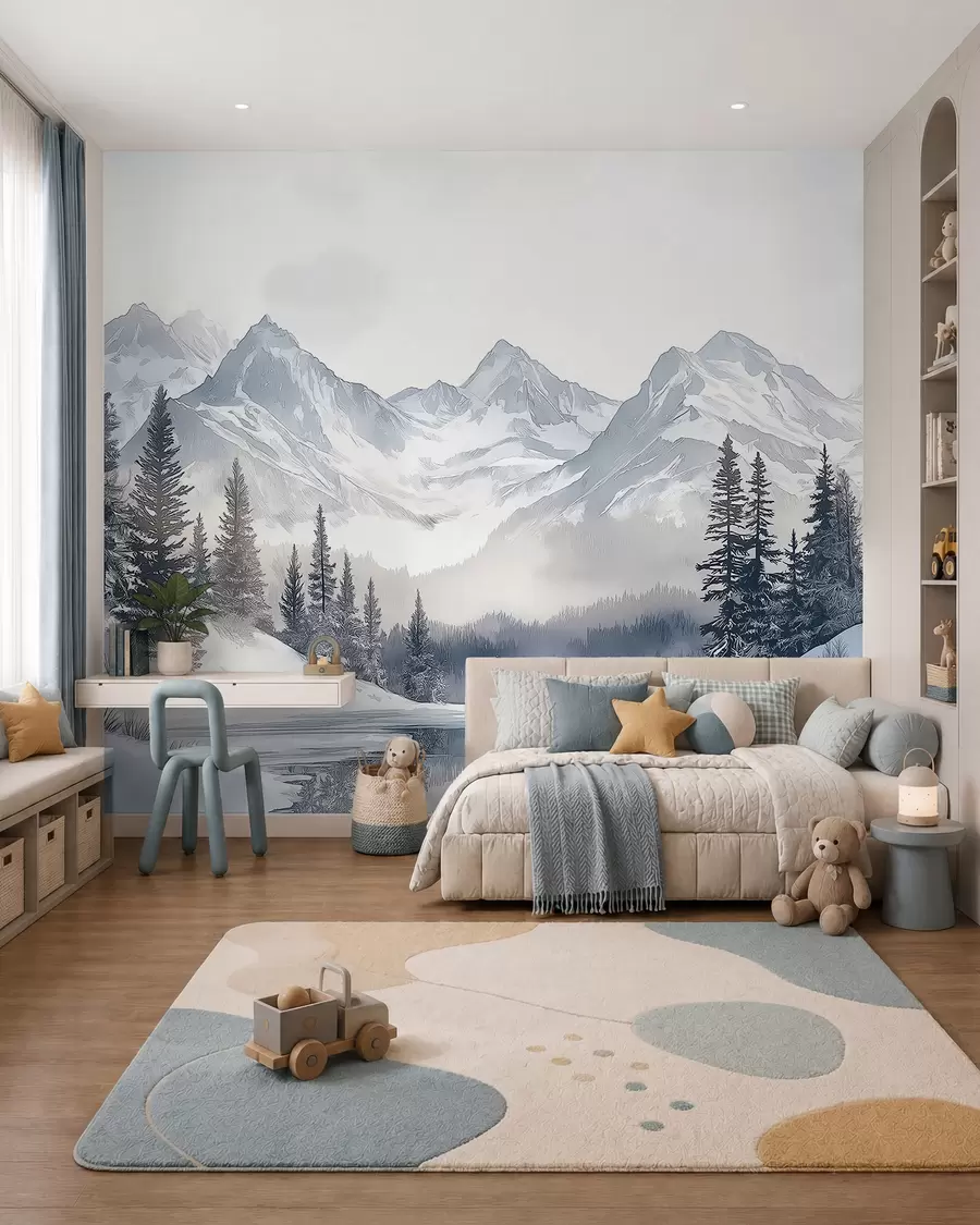Wall Mural Photo Wallpaper Snowy Peaks beyond the Lake w02357