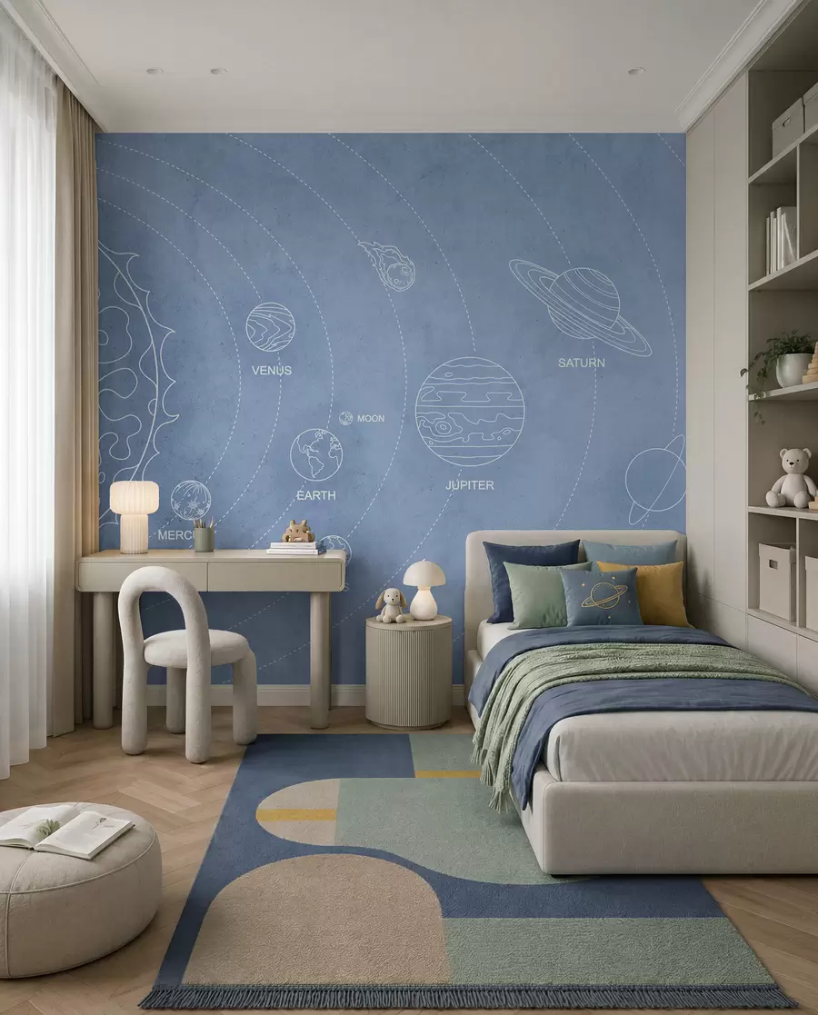 wall murals Solar System Blueprint w02344v1