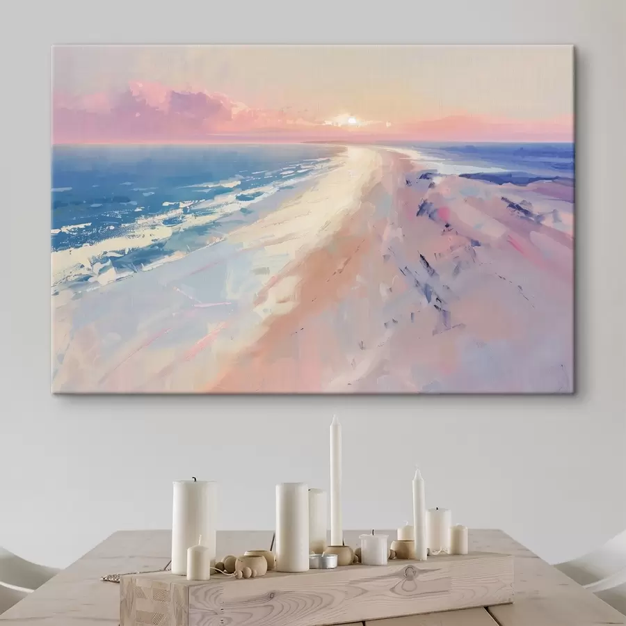 wall murals Sunset over the sea in the style of painting s41871