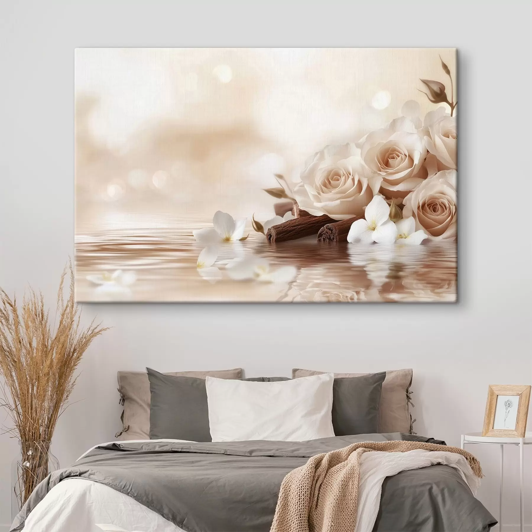 murales Delicadas rosas beige a la orilla del mar s41877