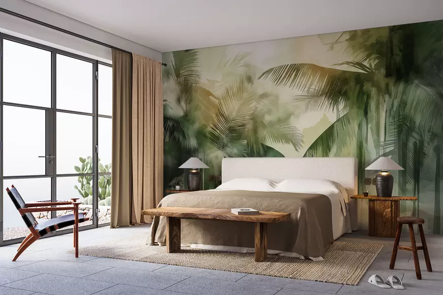 Wall Mural Photo Wallpaper Abstract palm leaves w08453