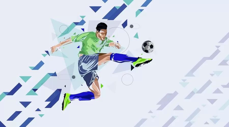 Wall Mural Photo Wallpaper the soccer player who kicks the ball w02401