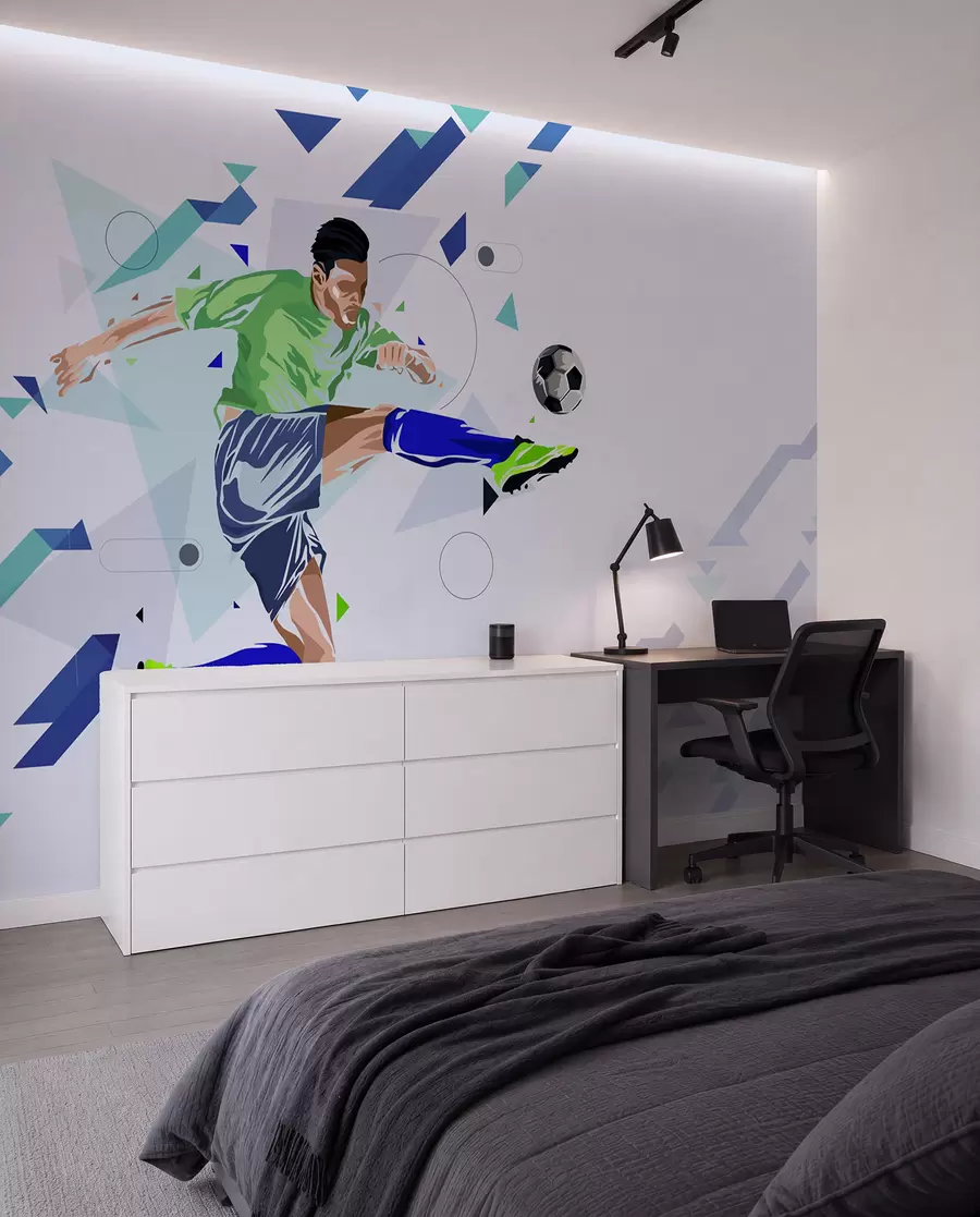 Wall Mural Photo Wallpaper the soccer player who kicks the ball w02401