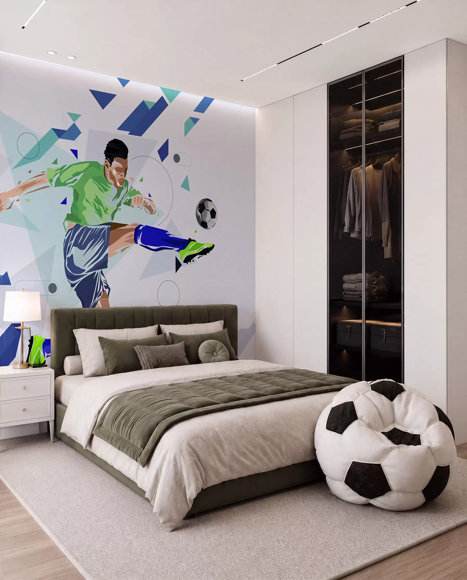 Wall Mural Photo Wallpaper Flying Football Kick w02401