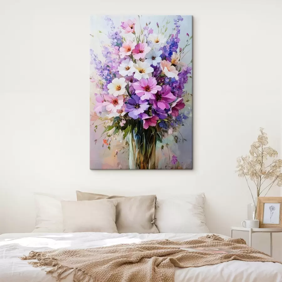 wall murals purple and white flowers in a vase s41999