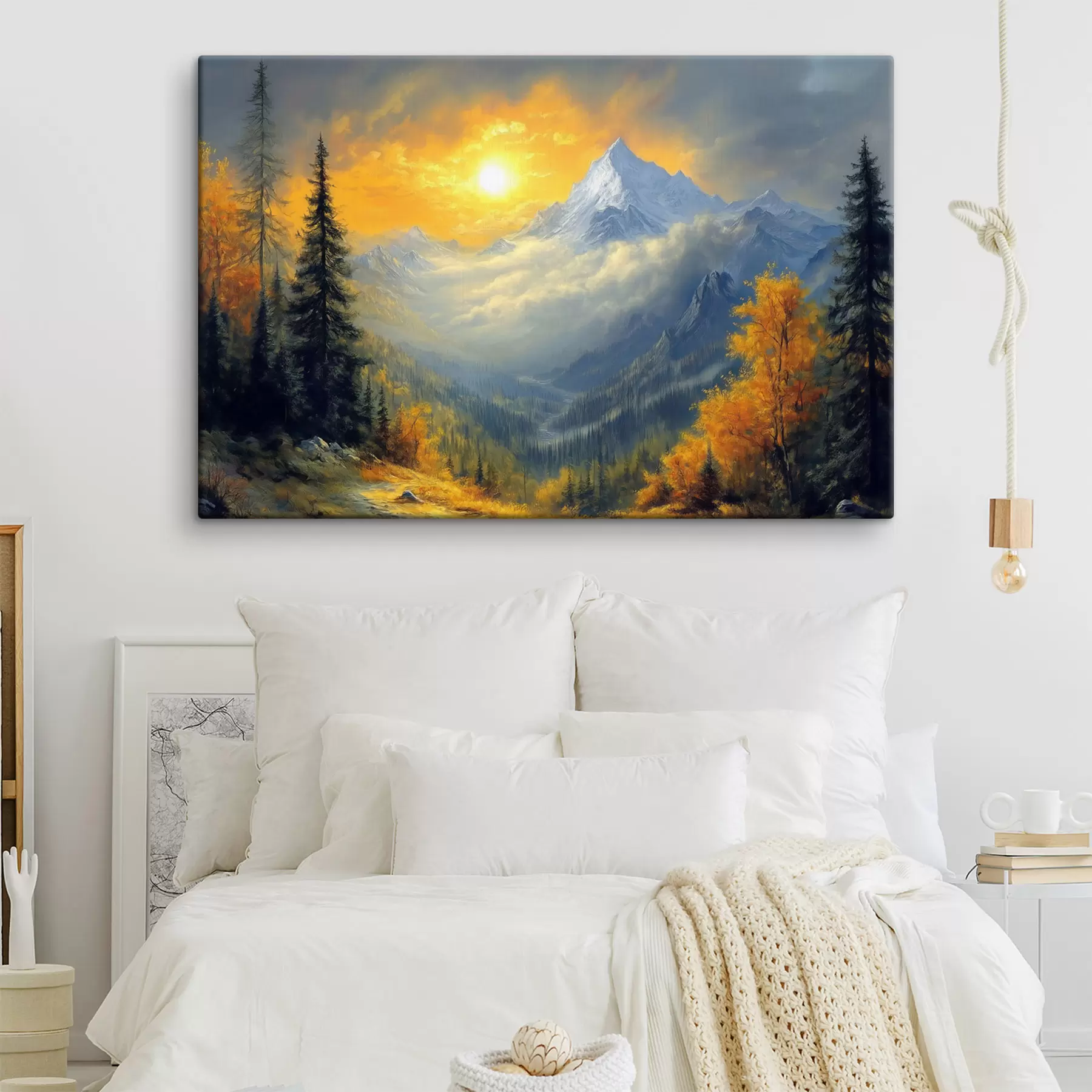 wall murals the sun over the mountains in the fall s42006