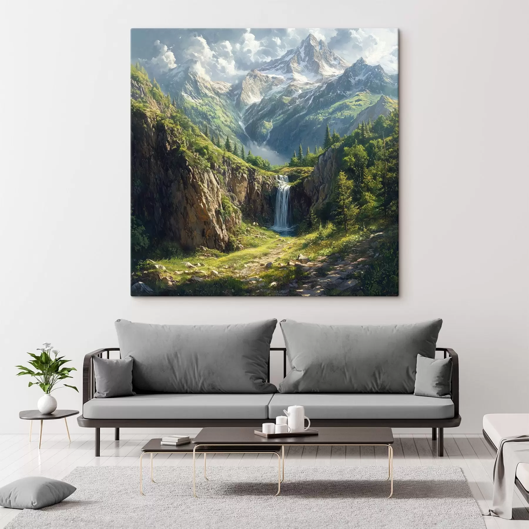 murales montañas y cascada s42020
