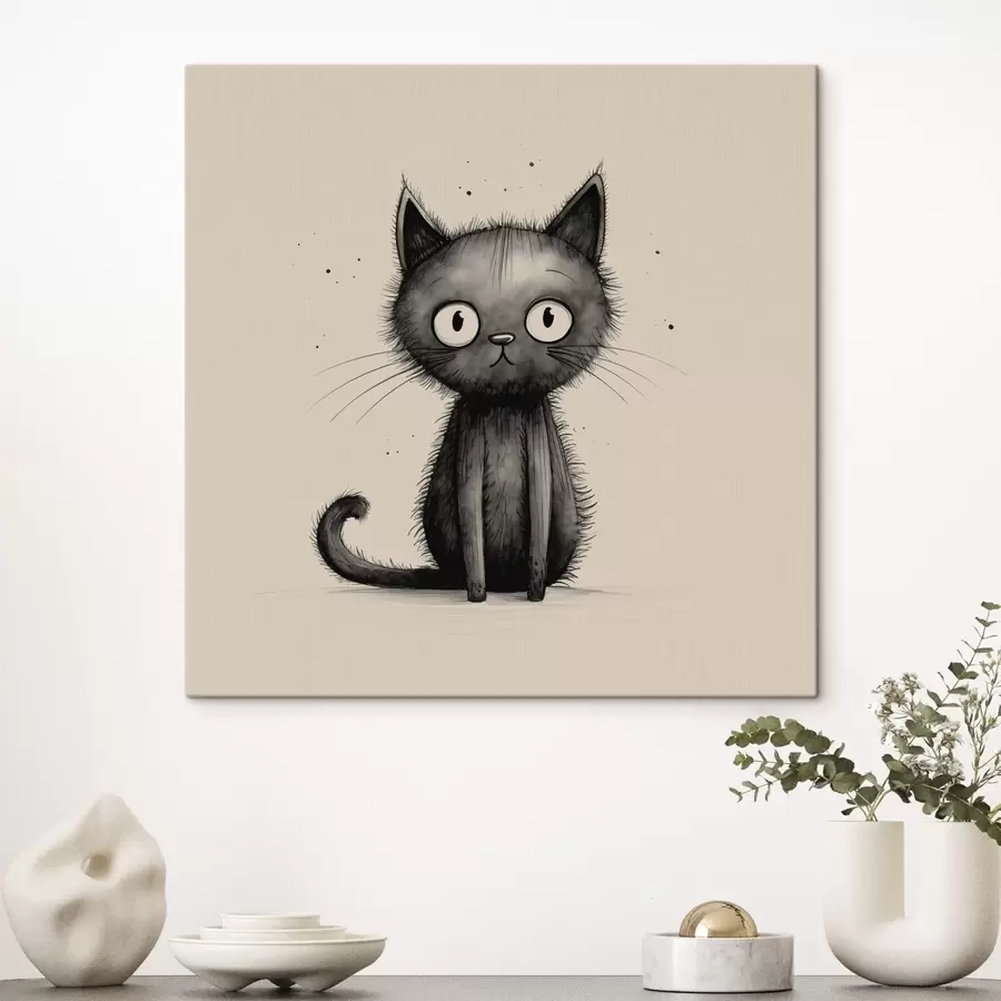 murales Minimalismo de gato negro s42033