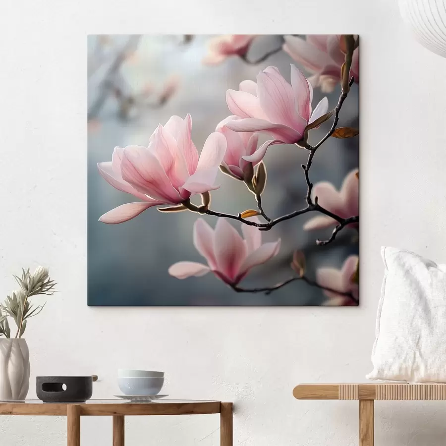 wall murals Magnolia flowers on a branch s42042