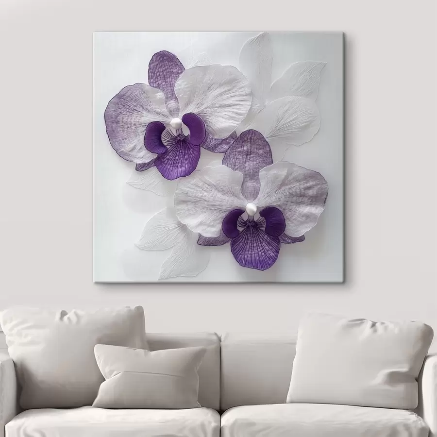 wall murals Elegant purple orchids with a delicate texture s42043