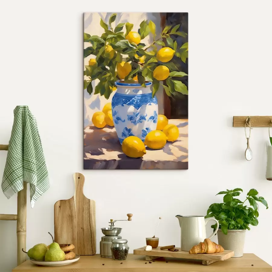 wall murals Vase and lemons s41790