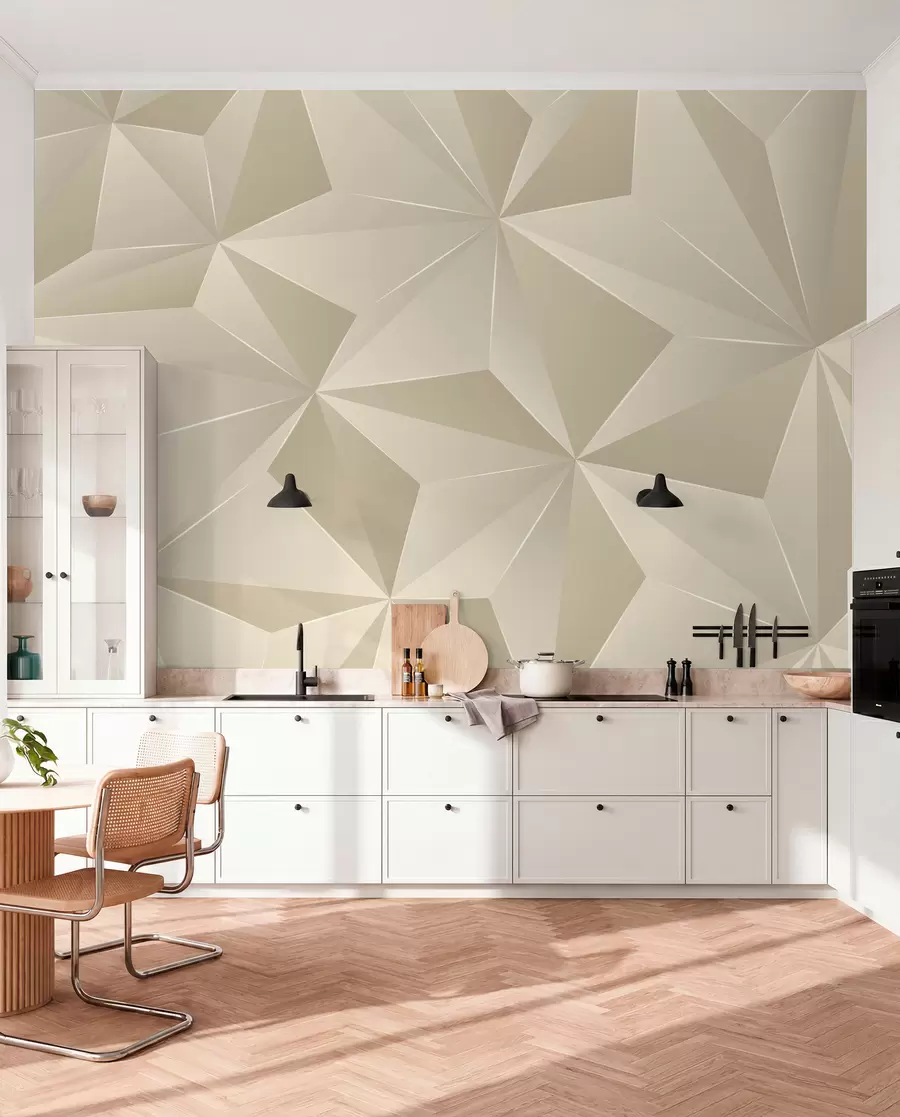 wall murals Beige geometric relief u42449