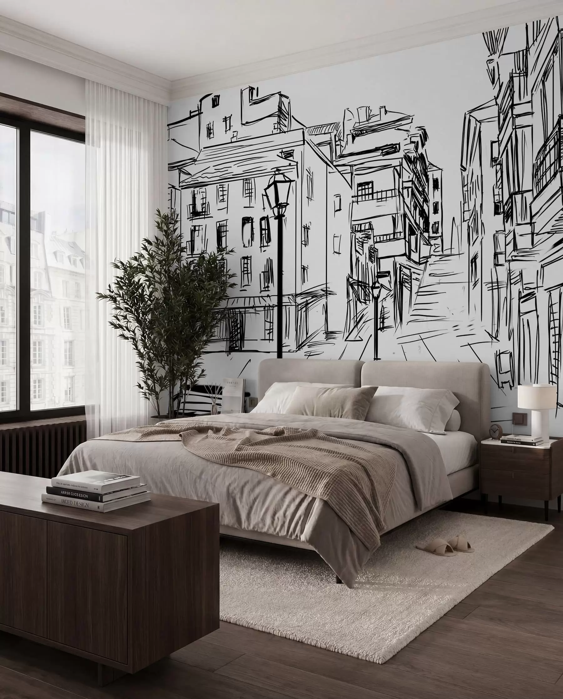 wall murals Old Town in Pen Lines u51061