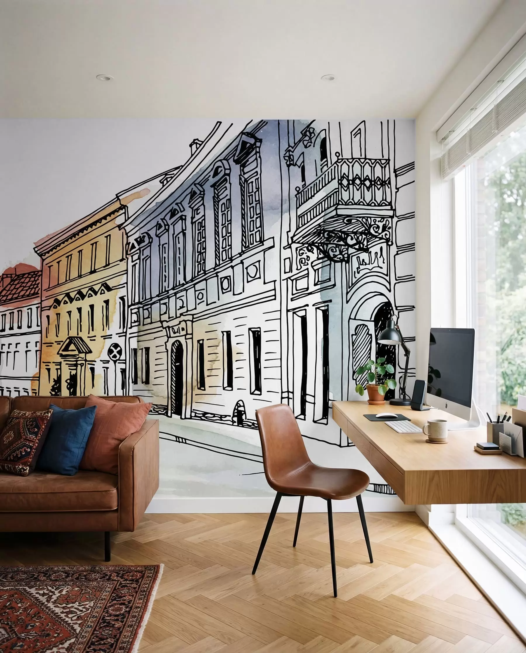 wall murals Old Town in Watercolour u51062