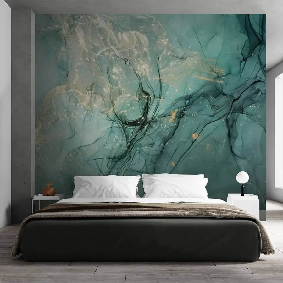 murales Mármol turquesa con una fina bruma u51399
