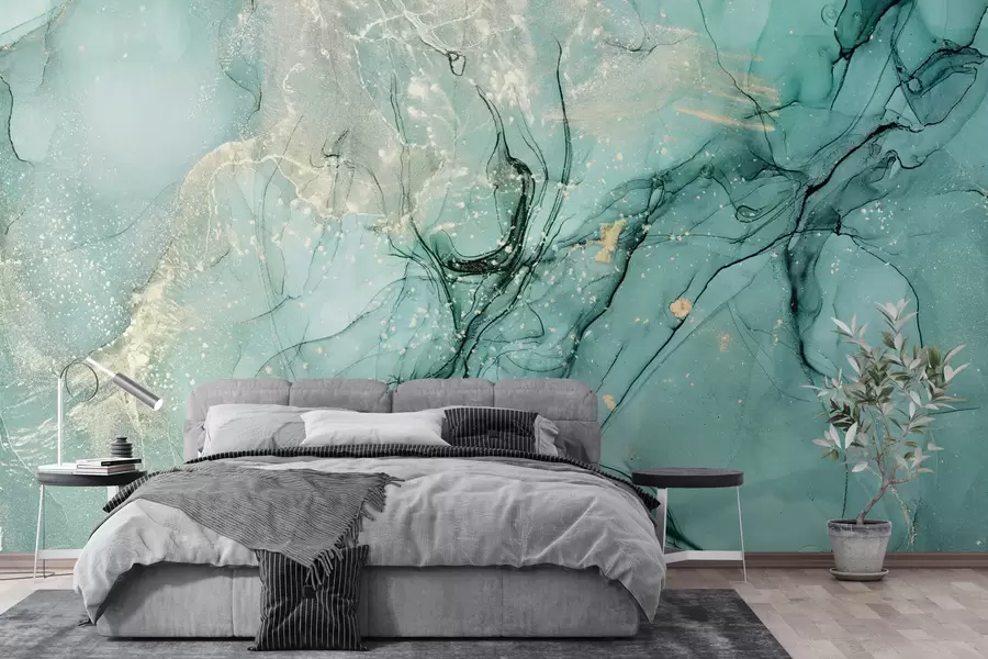 murales Turquoise marble with a fine haze u51399